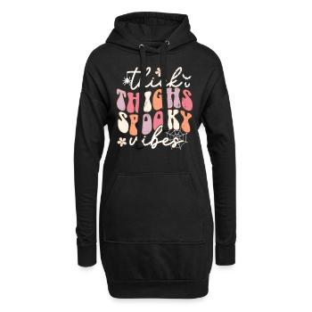 Bleached Ghost Hippie Halloween - Stay Spooky - Hoodie-Kleid - Schwarz - Vorne