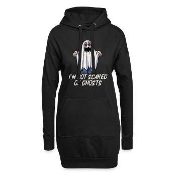 Ich habe keine Angst vor Gespenstern - Hoodie-Kleid - Schwarz - Vorne