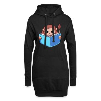 Löwe Lesebuch - Hoodie-Kleid - Schwarz - Vorne