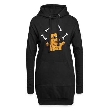 Jonglerie avec les chiens - Sweat-shirt à capuche long Femme - noir - Devant