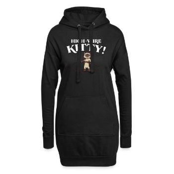 Siamesische Katze - Hoodie-Kleid - Schwarz - Vorne