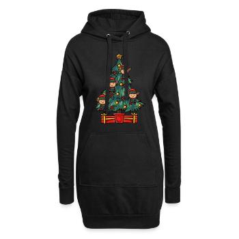 Arbre de Noël Arbre de Noël - Sweat-shirt à capuche long Femme - noir - Devant