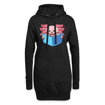 Axolotl Buchliebhaber Salamander - Hoodie-Kleid - Schwarz - Vorne