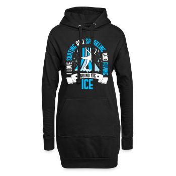 Schlittschuhlaufen Schlittschuhläufer - Hoodie-Kleid - Schwarz - Vorne