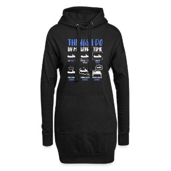 Dans mes temps libres amateurs de canoë sportif - Sweat-shirt à capuche long Femme - noir - Devant