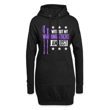 Fitness Wandern Laufen Nordic Walker - Hoodie-Kleid - Schwarz - Vorne