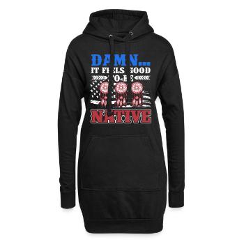 Amerikanische US Flagge Patriotische Ureinwohner A - Hoodie-Kleid - Schwarz - Vorne