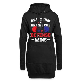 Ballspiel Football Mannschaftsspieler - Hoodie-Kleid - Schwarz - Vorne
