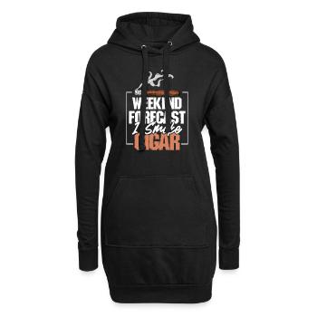 Raucher Tabak Nikotin Rauchen Zigarette Raucher - Hoodie-Kleid - Schwarz - Vorne