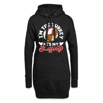 Ausstopfen Valentinstag Ehepaar - Hoodie-Kleid - Schwarz - Vorne