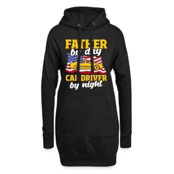 Chauffeur Père de jour Chauffeur de taxi de nuit Patrioti - Sweat-shirt à capuche long Femme - noir - Devant