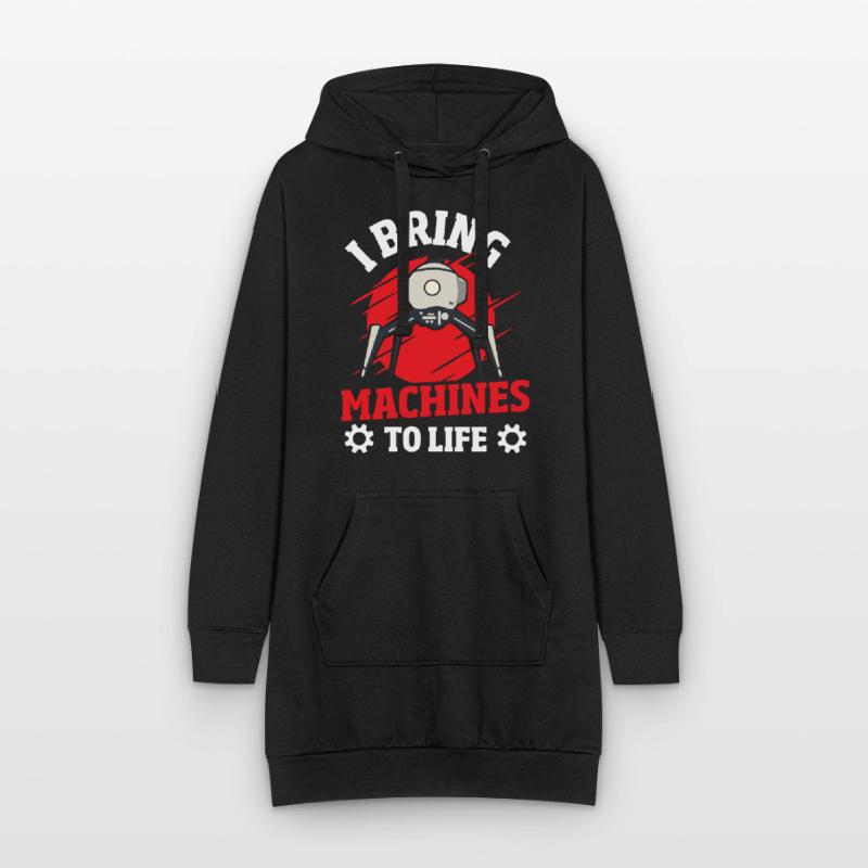 Robot Computer Engineer Hoodie Dress