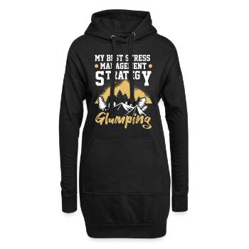Glamping Camping Glamper - Hoodie-Kleid - Schwarz - Vorne