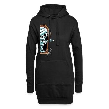 Mumie im Grab Halloween - Hoodie-Kleid - Schwarz - Vorne