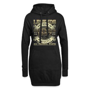 Né en décembre 1957 65e anniversaire Légende Mann - Sweat-shirt à capuche long Femme - noir - Devant