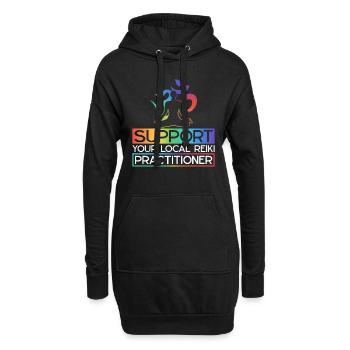 Chakraheilung Ganzheitliches Reiki - Hoodie-Kleid - Schwarz - Vorne