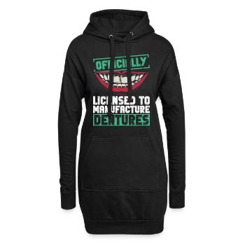 Zahntechniker - Hoodie-Kleid - Schwarz - Vorne