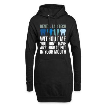 Zahnärztliches Labor- und Zahnklinik -Labor - Sweat-shirt à capuche long Femme - noir - Devant