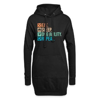 Hund Agility Design Für Hundebesitzer Trainer - Hoodie-Kleid - Schwarz - Vorne