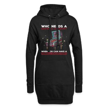 Flipper-design Für Flipper-sammler - Hoodie-Kleid - Schwarz - Vorne