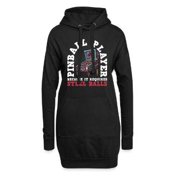 Flipper-arcade-spieldesign Für Flipperspieler - Hoodie-Kleid - Schwarz - Vorne