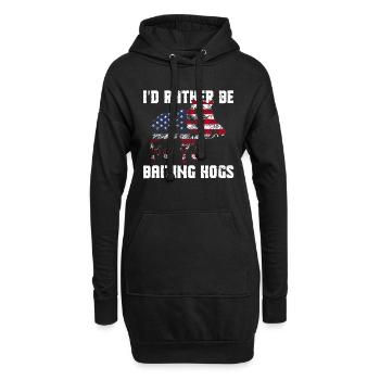 Patriotisches Wildschweinjagd-design Für Die - Sweat-shirt à capuche long Femme - noir - Devant