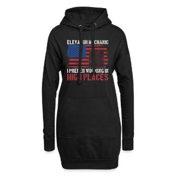 Patriotisches Aufzugsmechanik-design Für - Sweat-shirt à capuche long Femme - noir - Devant
