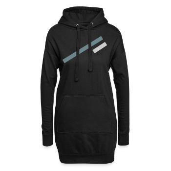 Streifen Minimal Design - Hoodie-Kleid - Schwarz - Vorne