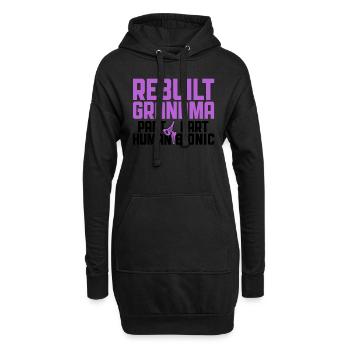 Umgebautes Hüft-opa-design Für Eine Person Nach - Sweat-shirt à capuche long Femme - noir - Devant