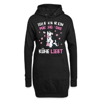 Kuh Kühe Bauer Landwirt Bauernhof Kalb Kälber Rind - Hoodie-Kleid - Schwarz - Vorne