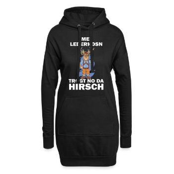 Lederhose Hirsch Tracht Bayrisch Trachten Ersatz - Hoodie-Kleid - Schwarz - Vorne