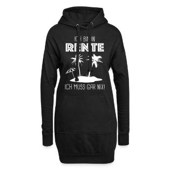 Ruhestand Rentner Rente Pension Renteneintritt - Hoodie-Kleid - Schwarz - Vorne