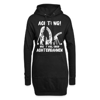 Achterbahn Freizeitpark Roller Coaster - Hoodie-Kleid - Schwarz - Vorne