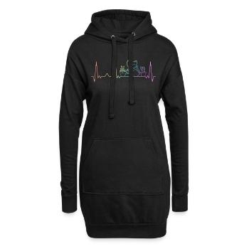 Chaton chaton Chat Animal Chats - Sweat-shirt à capuche long Femme - noir - Devant