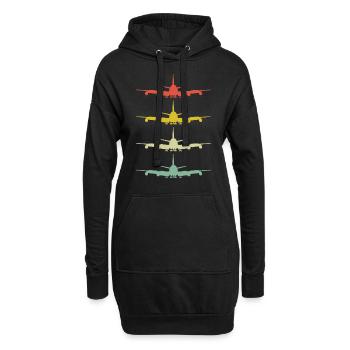 Flugzeug Planespotter Pilot Piloten Flugzeuge - Hoodie-Kleid - Schwarz - Vorne