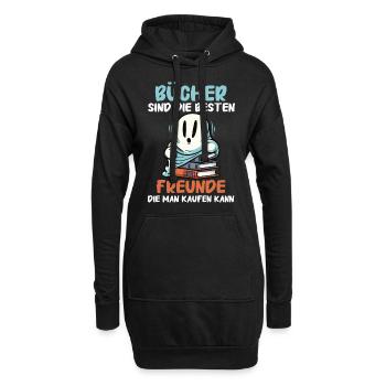 Buch Lesen Bücher Buch Nerd Bücherwurm - Hoodie-Kleid - Schwarz - Vorne