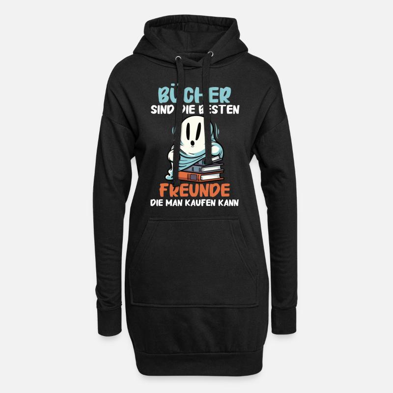 Buch Lesen Bücher Buch Nerd Bücherwurm - Hoodie-Kleid - Schwarz