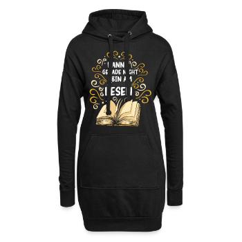 Buch Lesen Bücher Buch Nerd Bücherwurm - Hoodie-Kleid - Schwarz - Vorne