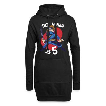 Cadeau 5 ans anniversaire garçon ou fille - Sweat-shirt à capuche long Femme - noir - Devant