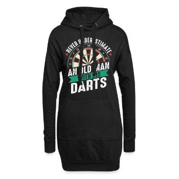 Fléchettes joueur jeu de fléchettes fléchettes sport - Sweat-shirt à capuche long Femme - noir - Devant