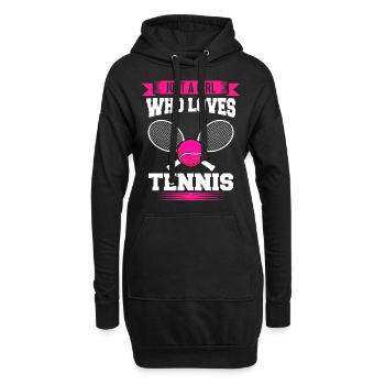 Joueur de tennis - Sweat-shirt à capuche long Femme - noir - Devant