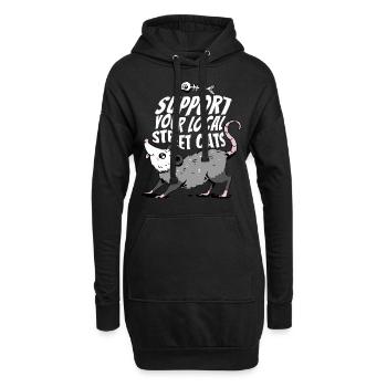 Opossum Possum Tier - Hoodie-Kleid - Schwarz - Vorne