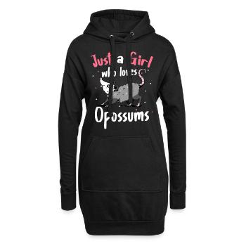 Opossum Possum Tier - Hoodie-Kleid - Schwarz - Vorne