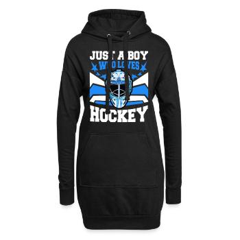 Eishockey Hockey Sport - Hoodie-Kleid - Schwarz - Vorne