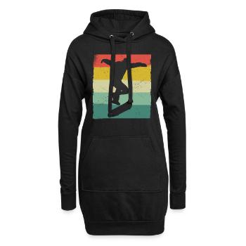 Skateboarding Skater Skateboard Skateboarder - Hoodie-Kleid - Schwarz - Vorne