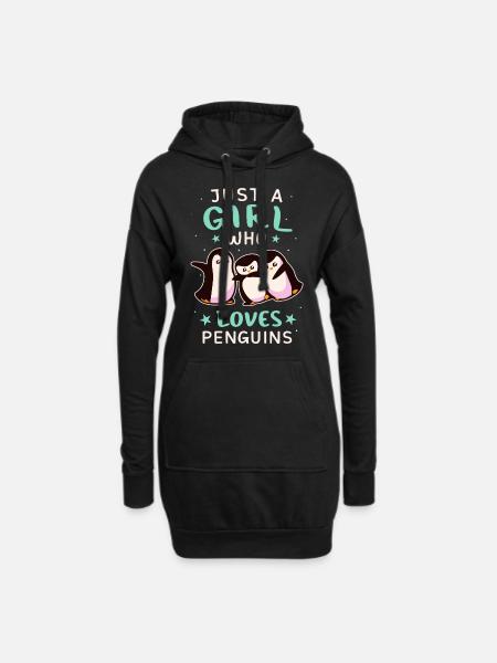 Pinguin Pinguine Tier - Hoodie-Kleid - Schwarz