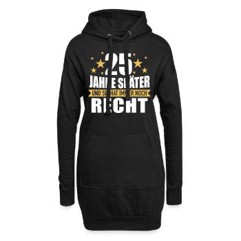 25 Hochzeitstag Jahrestag Ehemann Ehefrau - Hoodie-Kleid - Schwarz - Vorne