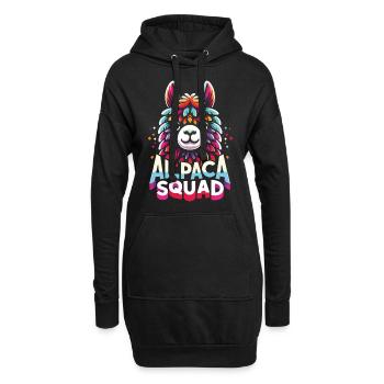 Alpaka Llama - Hoodie-Kleid - Schwarz - Vorne