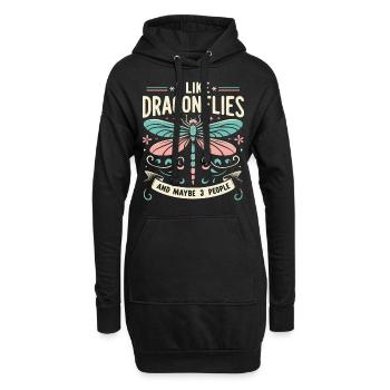 libellule libellules insectes nature - Sweat-shirt à capuche long Femme - noir - Devant