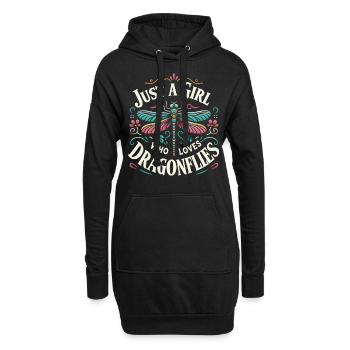 libellule libellules insectes nature - Sweat-shirt à capuche long Femme - noir - Devant